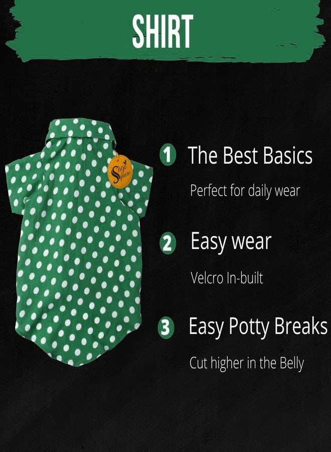 Sage Square Funky Soft Material Dog Shirt | Cool/Funky Print Pet | Soft Light Weight | Comfortable & Breathable Dog Clothing | Trendy Vest Outfit (XXXLarge - 30 inch) (Polka Green) - Image 5